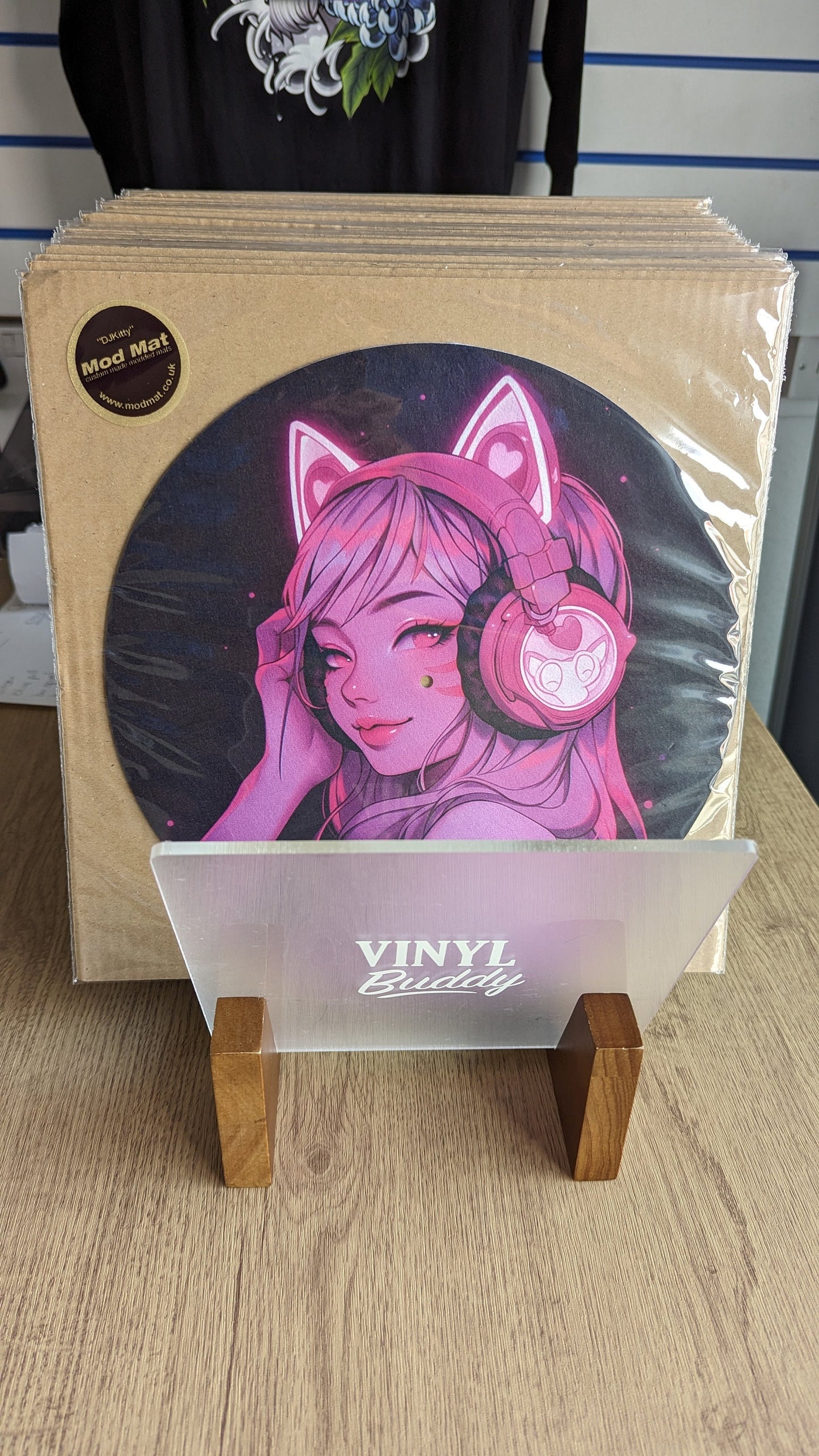 DJKitty Catgirl Slipmat - 7 & 12 inch LP Vinyl DJ Pro Turntable Slip Mat Record Player Technics 1210 DJ Turntablist