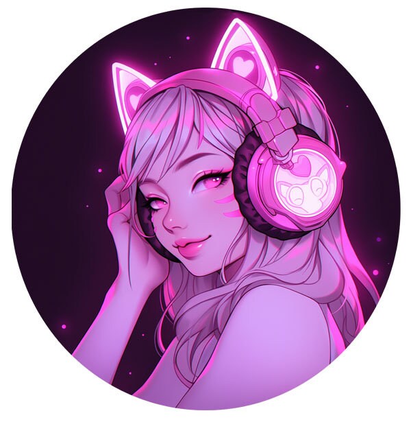 DJKitty Catgirl Slipmat - 7 & 12 inch LP Vinyl DJ Pro Turntable Slip Mat Record Player Technics 1210 DJ Turntablist