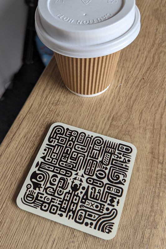 Sgraffito Graffiti – Set of 4 Coasters with Urban Edge