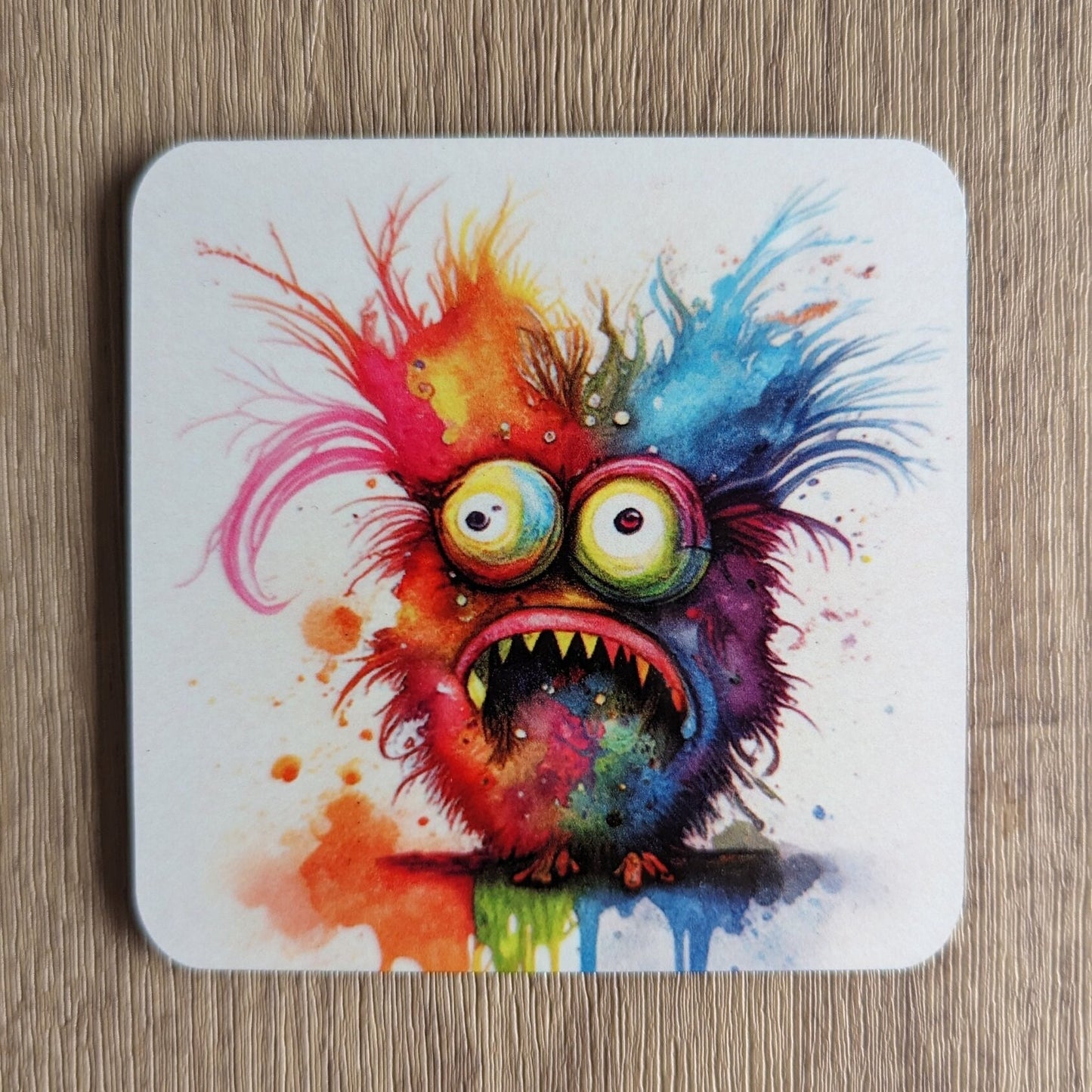 Dessous de verre Petits Monstres | Lot de 4 personnages de dessins animés amusants et colorés | Accessoires de boisson uniques pour enfants et adultes