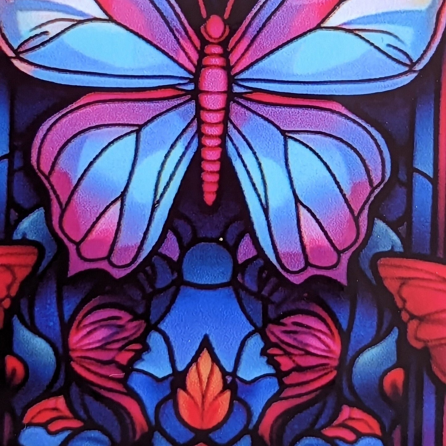 butterfly | stained glass effect circular drinks coaster