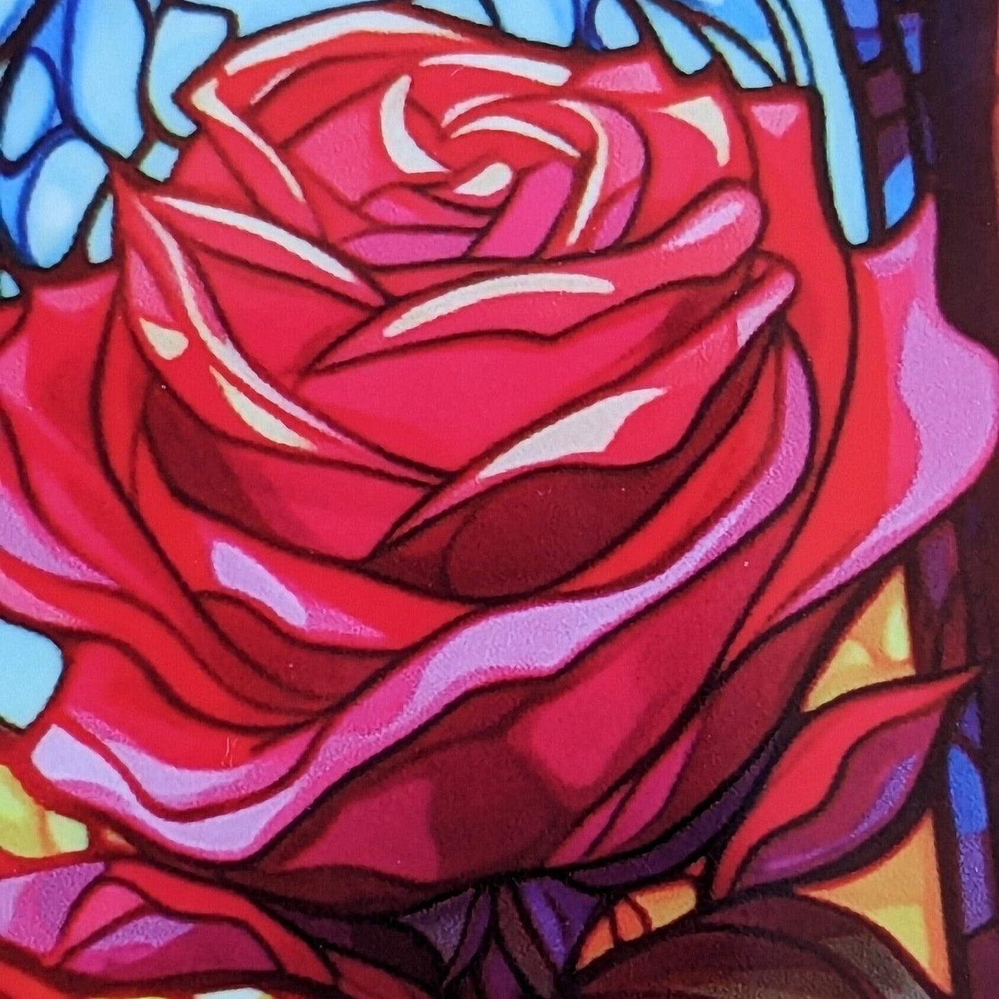 The Crystal Rose Coaster – Stained Glass Effect (Circular Design)