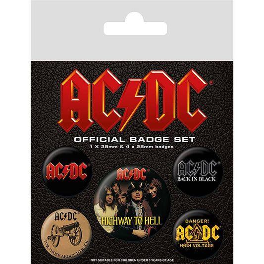 AC/DC Official Badge Set of 5