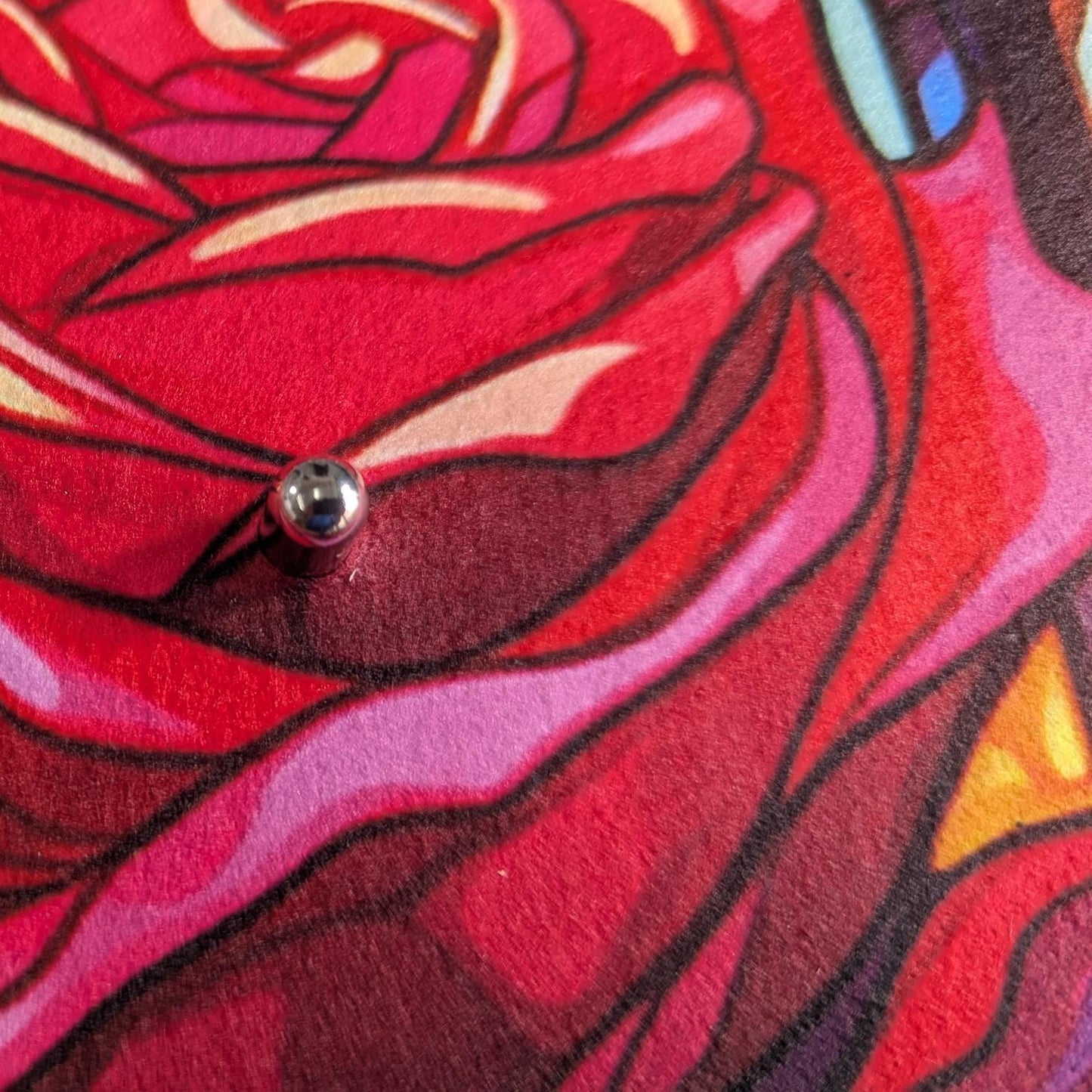 Stain Glass Crystal Rose Slip Mat - 7 & 12 inch LP Vinyl DJ Pro Turntable Slip Mat Record Player Technics 1210 DJ Turntablist