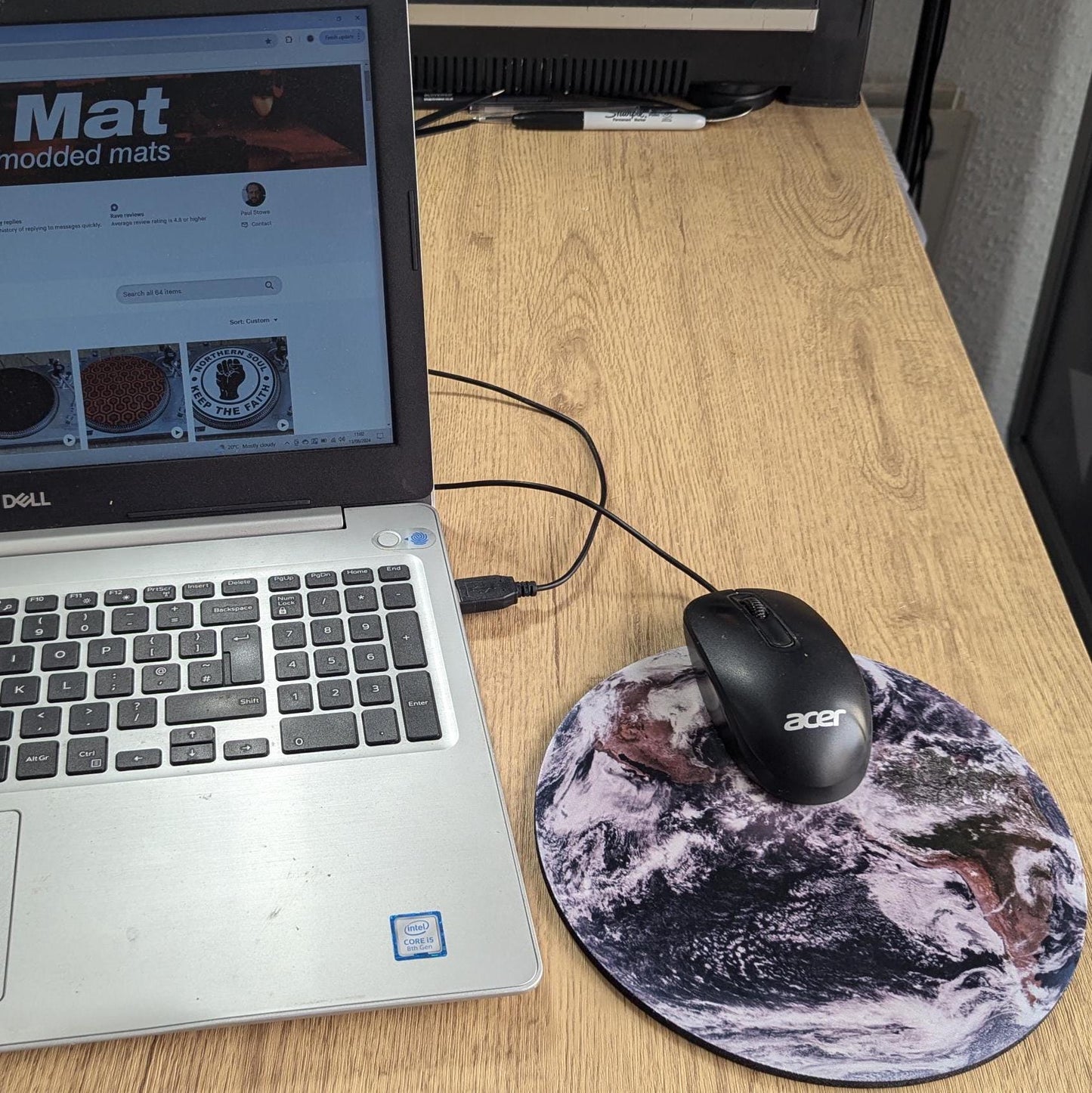 The Earth Circular Mouse Pad - Round Computer Mat - Desktop mousepad -  Space Gift - Science Gift - NASA Gift