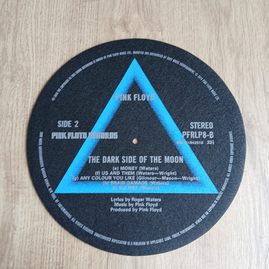 The Dark Side of the Moon Inner Label Slipmat – Blue Triangle Design SIDE 2