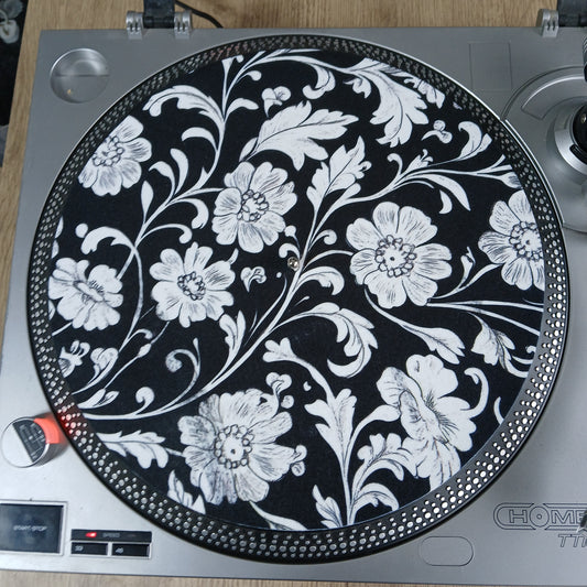 White Poppies Woodcut Slipmat - Elegant Floral Interior Styling