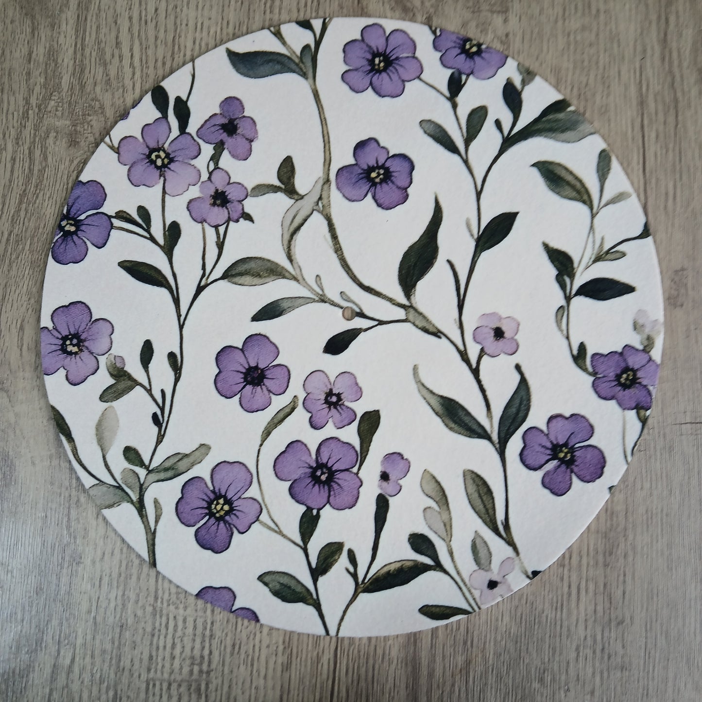 Vintage Violet Vines Blossom Slipmat – Soft Furnishing Design