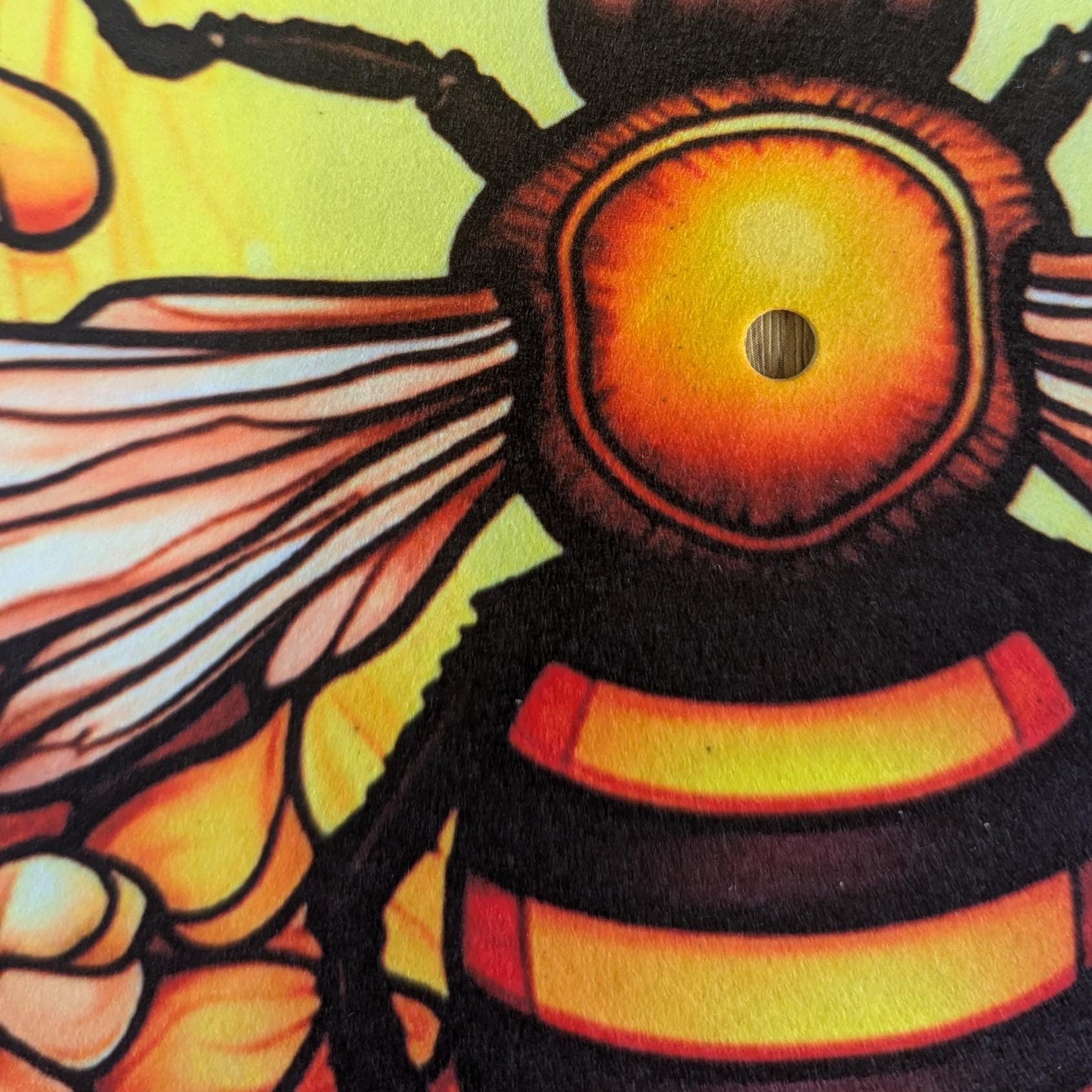 Stain Glass Worker Bee Slip mat - 7 & 12 inch LP Vinyl DJ Pro Turntable Slip Mat Record Player Technics 1210 DJ Turntablist