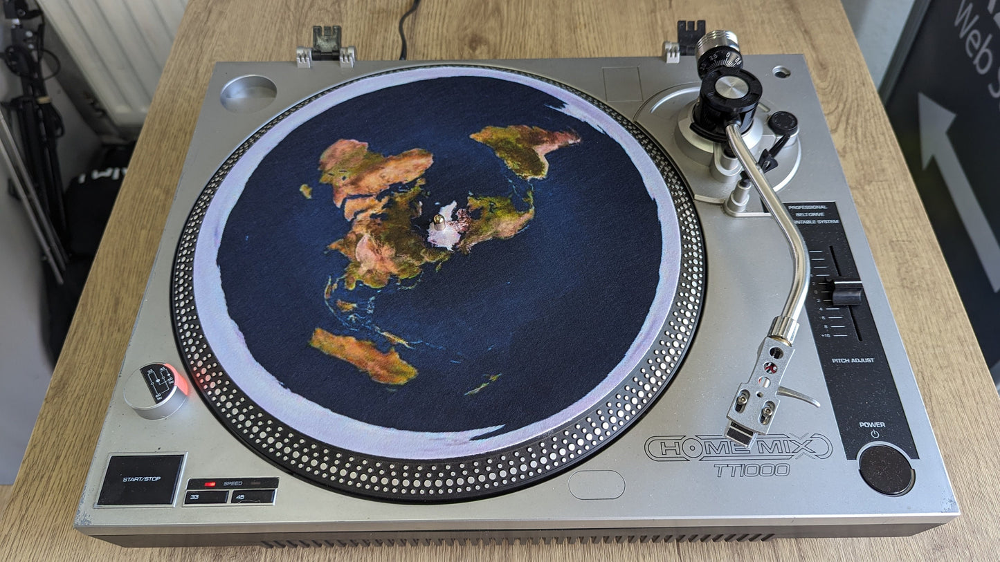 The Flat Earth Slipmat – 7"/12" Vinyl Turntable Mat