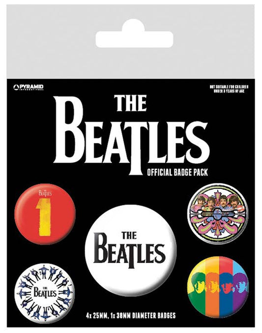 The Beatles (Black) Badge Pack Set of 5