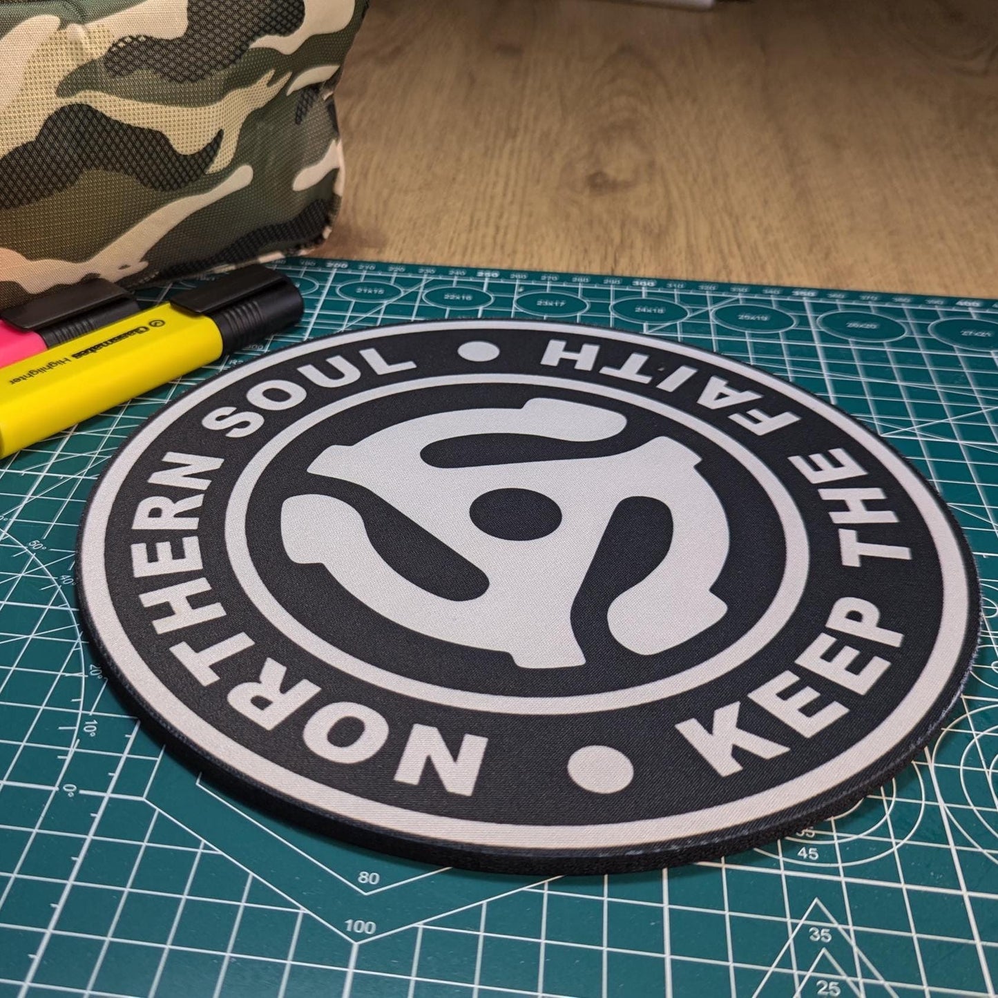 Northern Soul Adapter - Keep the Faith Circular Mouse Pad - Round Computer Mat - Desktop mousepad -  Computer Gift - Northern Soul Gift