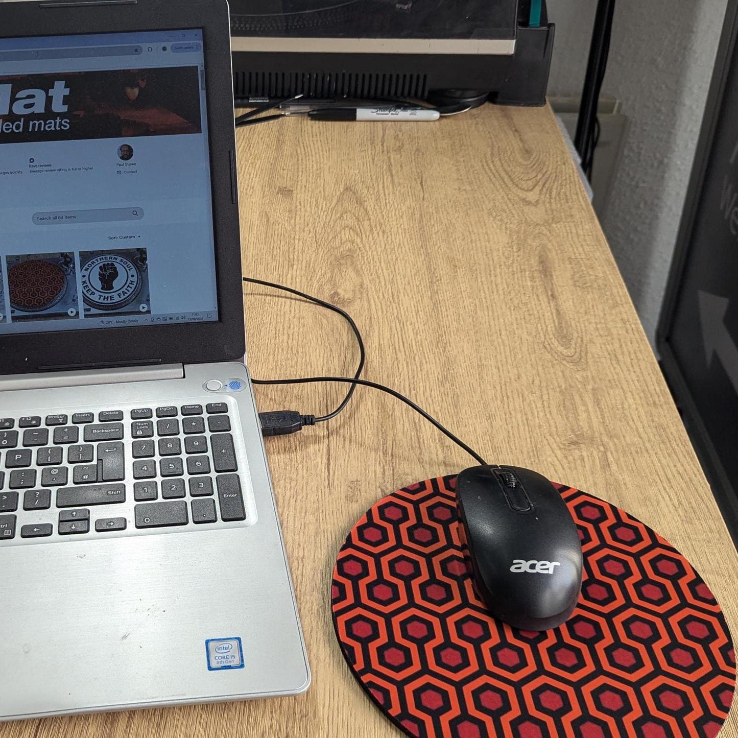 Overlook Circular Mouse Pad - Round Computer Mat - Desktop mousepad - Desk Top Office Decor - Computer Gift - film buff gift