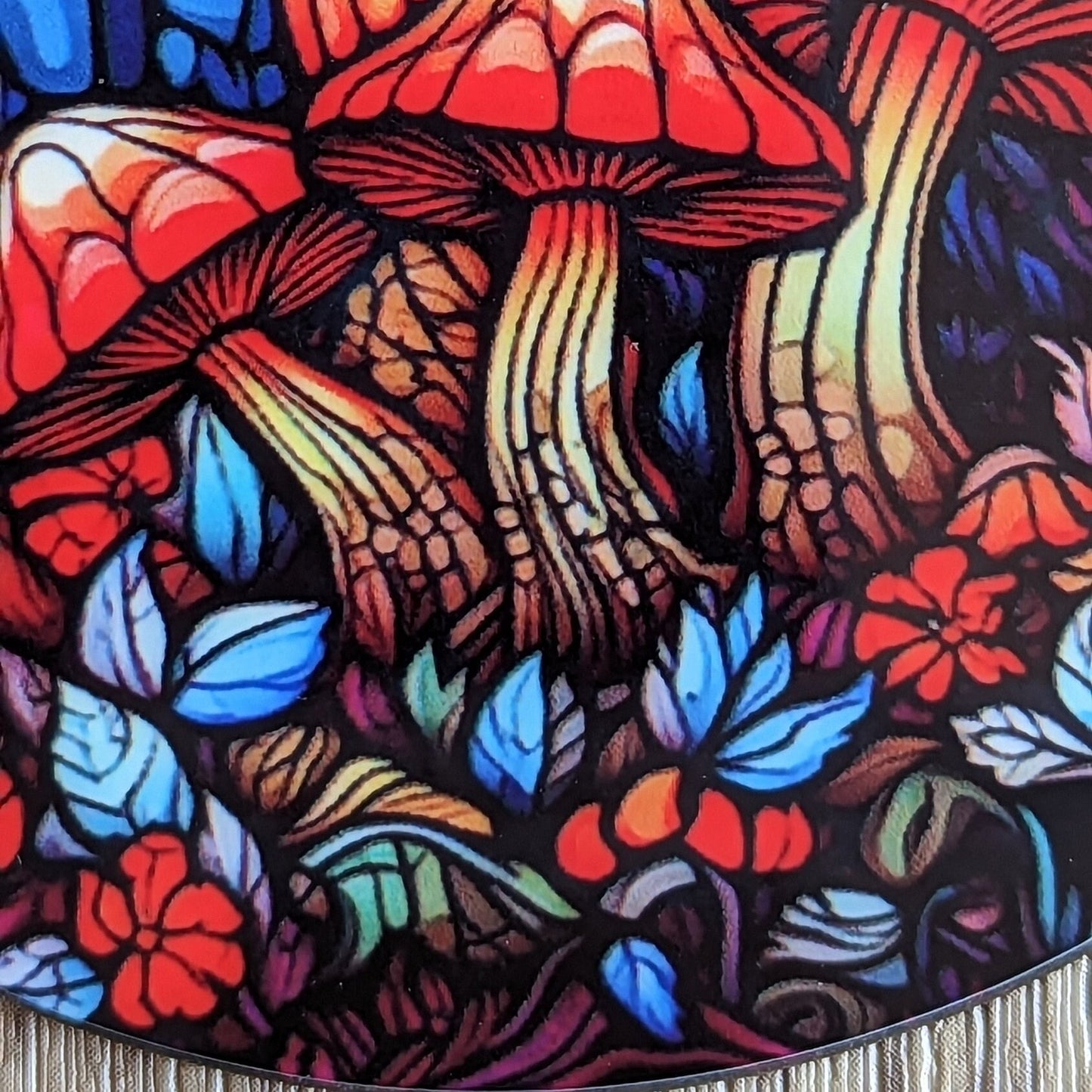 magic mushrooms | stained glass effect circular coaster