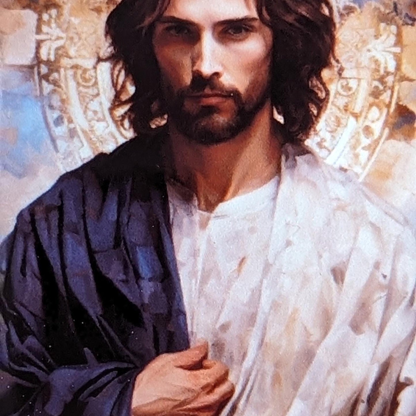iconic jesus | Set of 4 oil painted modern interpretations of Jesus square coasters