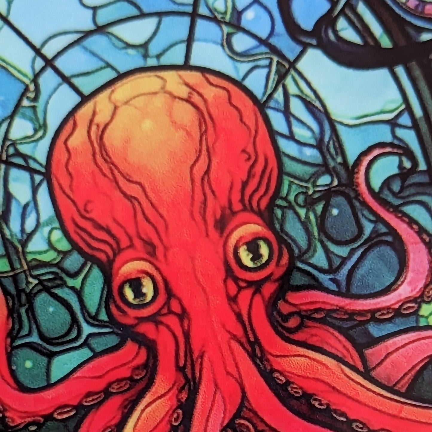octopus | stained glass effect circular drinks coaster