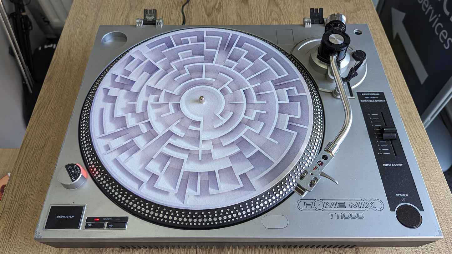 The Circular Maze Slipmat - 7 & 12 inch LP Vinyl DJ Pro Turntable Slip Mat Record Player Technics 1210 DJ Turntablist