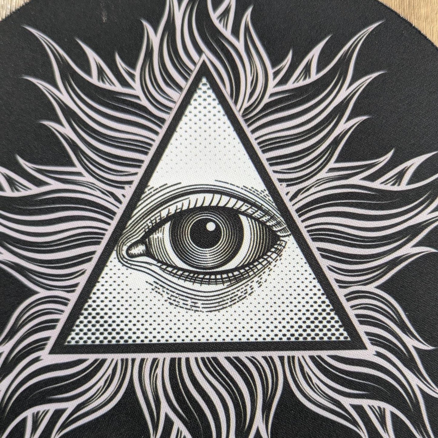 Illuminate Circular Mouse Pad - Round Computer Mat - Desktop mousepad - Desk Top Office Decor - Computer Gift - conspiracy theorist gift