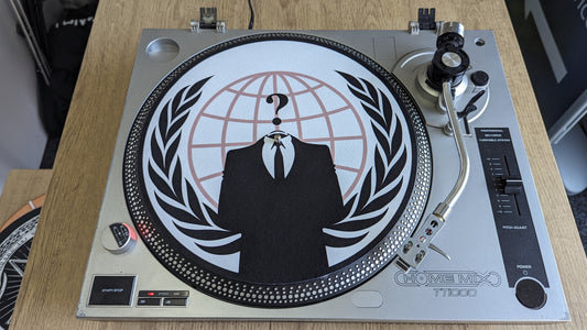 Anonymous Slipmat - 7 & 12 inch  LP Vinyl DJ Pro Turntable Slip Mat Record Player Technics 1210 DJ Turntablist
