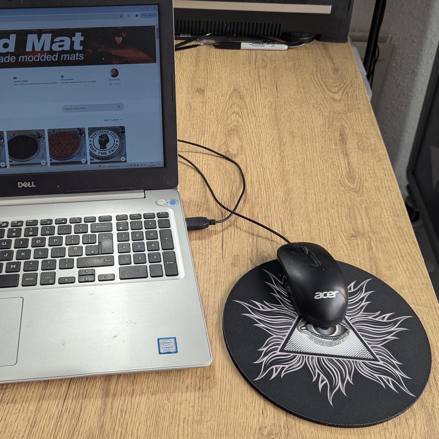 Illuminate Circular Mouse Pad - Round Computer Mat - Desktop mousepad - Desk Top Office Decor - Computer Gift - conspiracy theorist gift