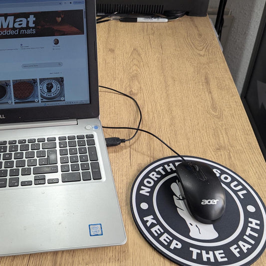 Northern Soul Inverted - Keep the Faith Circular Mouse Pad - Round Computer Mat - Desktop mousepad -  Computer Gift - Northern Soul Gift