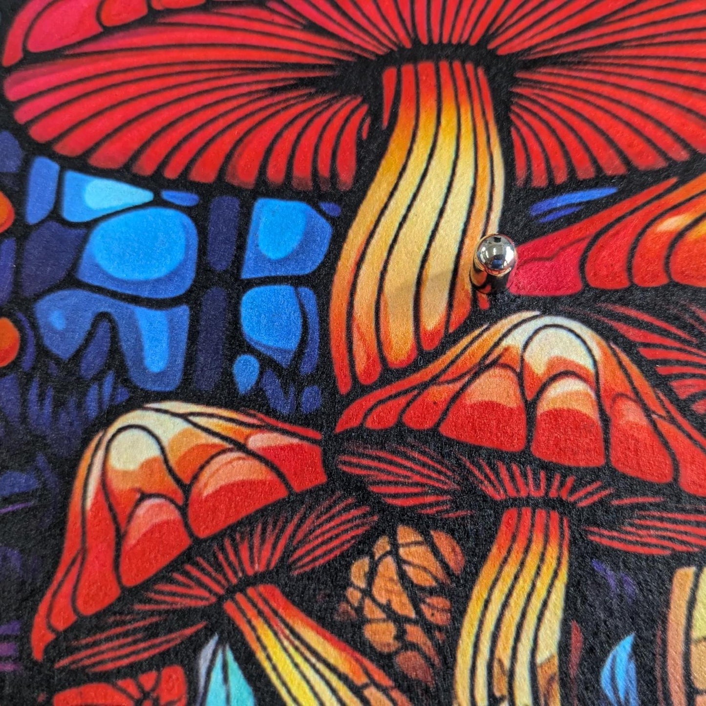 Stain Glass Magic Mushrooms Slip Mat - 7 & 12 inch LP Vinyl DJ Pro Turntable Slip Mat Record Player Technics 1210 DJ Turntablist