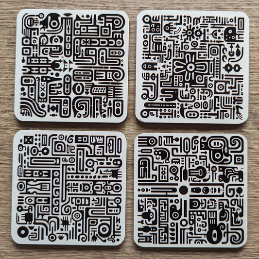 Sgraffito Graffiti – Set of 4 Coasters with Urban Edge