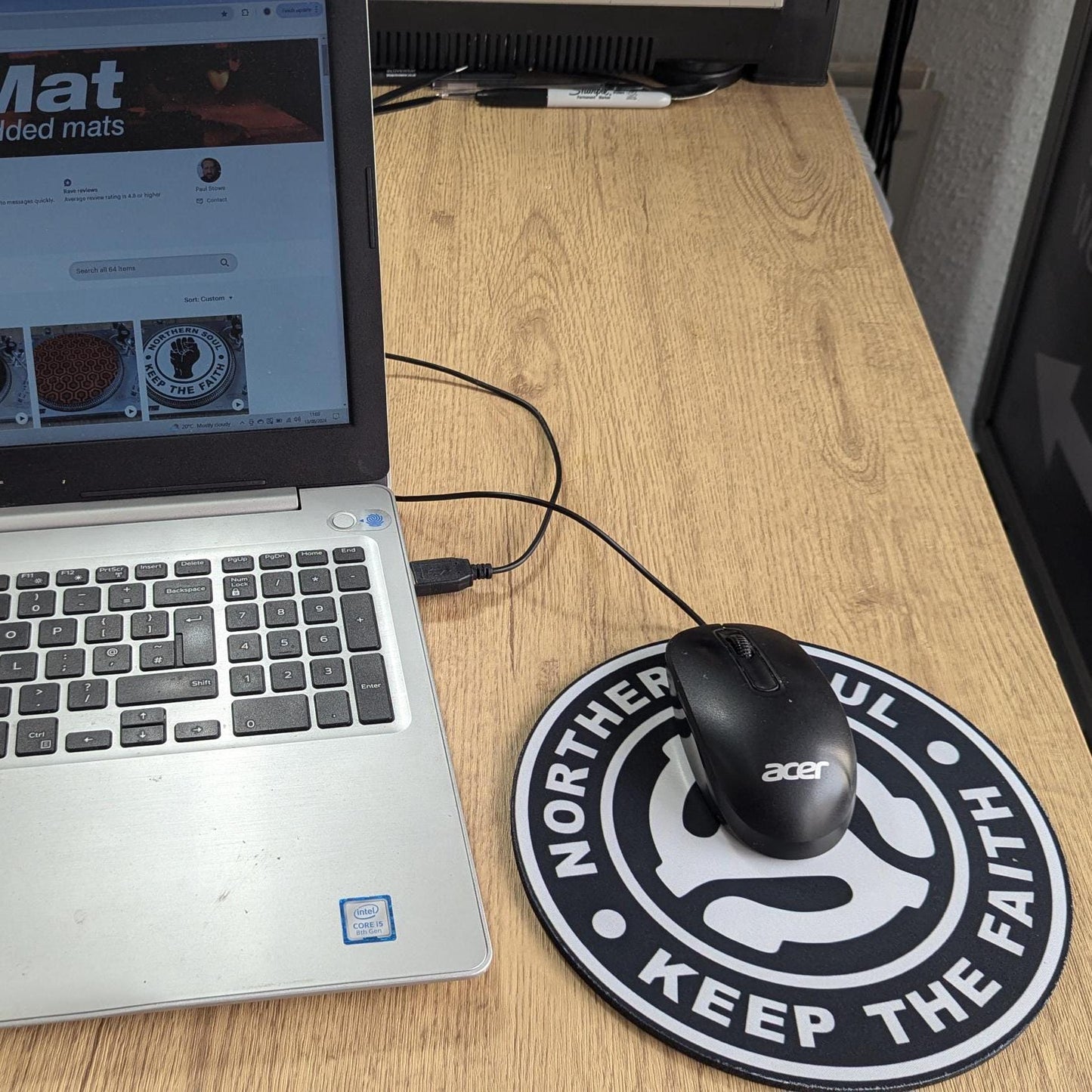 Northern Soul Adapter - Keep the Faith Circular Mouse Pad - Round Computer Mat - Desktop mousepad -  Computer Gift - Northern Soul Gift
