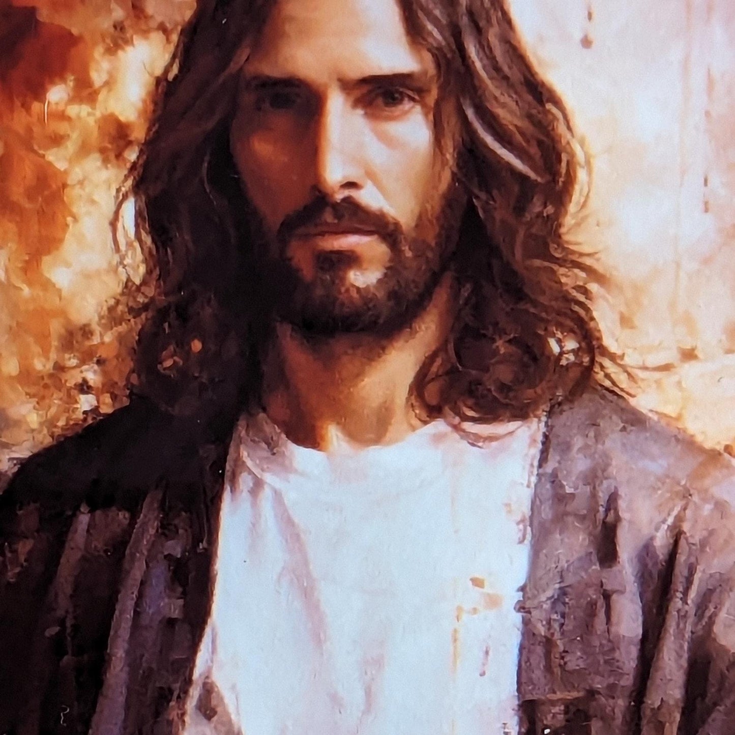 iconic jesus | Set of 4 oil painted modern interpretations of Jesus square coasters