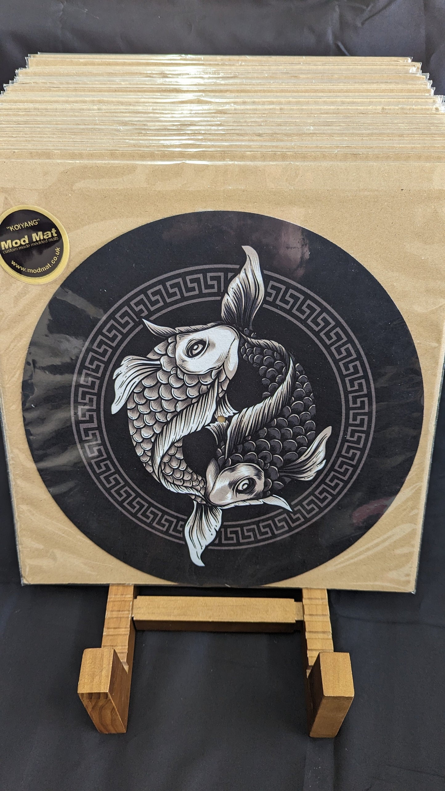 Yin Yang Koi Carp Slip mat - 7 & 12 inch LP Vinyl DJ Pro Turntable Felt Record Player Technics 1210 DJ Turntablist