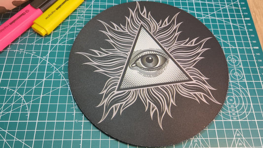 Illuminate Circular Mouse Pad - Round Computer Mat - Desktop mousepad - Desk Top Office Decor - Computer Gift - conspiracy theorist gift