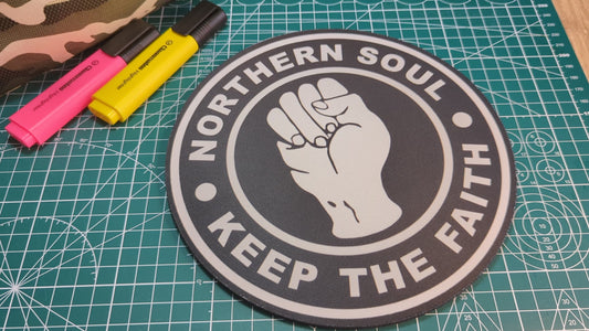 Northern Soul Inverted - Keep the Faith Circular Mouse Pad - Round Computer Mat - Desktop mousepad -  Computer Gift - Northern Soul Gift