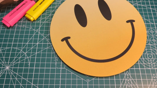Everybody Smile Circular Mouse Pad - Round Computer Mat - Desktop mousepad -  Acid House Gift - EBM Dance Music Rave Gift